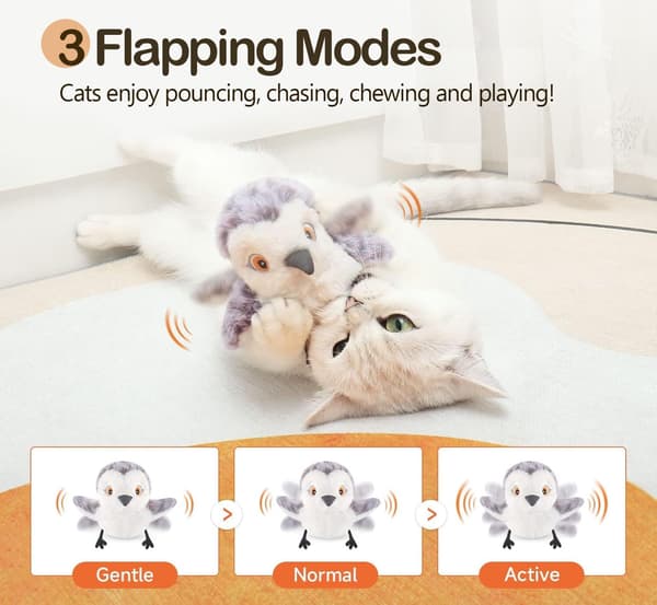 Realistic Plover Sound, Touch-Activated Interactive Cat Toy, Suitable for Indoor Cats (Cannot Fly).