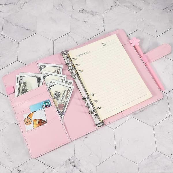 A5 PU Leather Ring Binder, Refillable 6-Ring Binder, Notebook and Meeting Notebook