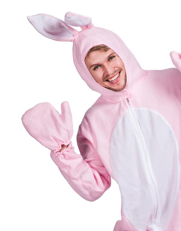 Rosa kanindragt Voksen dyrepyjamas Påske Halloween festkostumer{Fyn20}