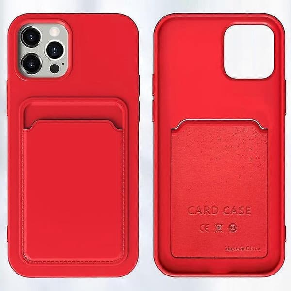 Mobilskall for iPhone 12 Pro TPU + Flanellfôr Støtsikkert Skall Med Kortlomme (hvit)