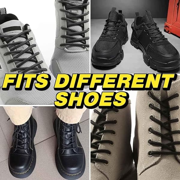 4mm Round Shoelaces for Boots, Shoelaces for Boots, Boots, Compatible with Boot Laces