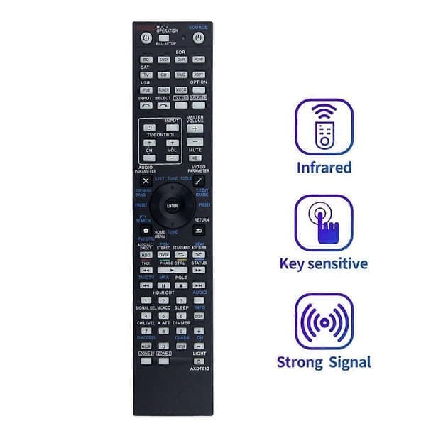 Replacement Remote Control AXD7613 Compatible with Pioneer SC - LX75 VSX - LX55 SC - 09TX AXD7612 AXD7616 AV Receiver - Perfect