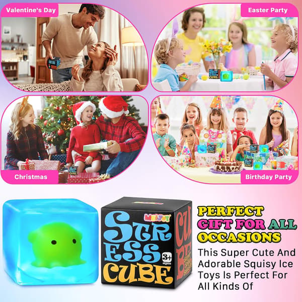 Luminous Octopus Squishy Stress Cube, Sensory Fidget Toys for Autism and Anxiety Relief, Easter Basket Fillers Octopus2 Octopus2