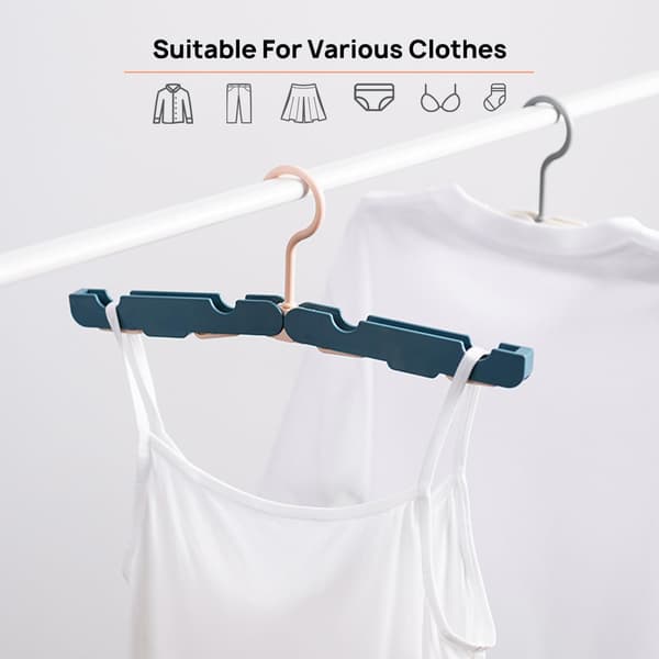 Suitcase Foldable Hangers with Clips, Portable Folding Hangers, Foldable Hangers for Clothes, Foldable Clothes Hangers