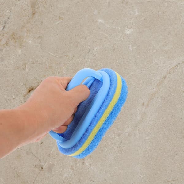 2 Kitchen Brushes Multifunctional Bathtub Cleaning Brush with Handle for Smooth Surfaces Blue