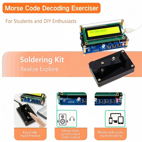 Morse Trainer, DIY-projekt med förlödd PCBA, kapsling och CW-nyckel Soldered