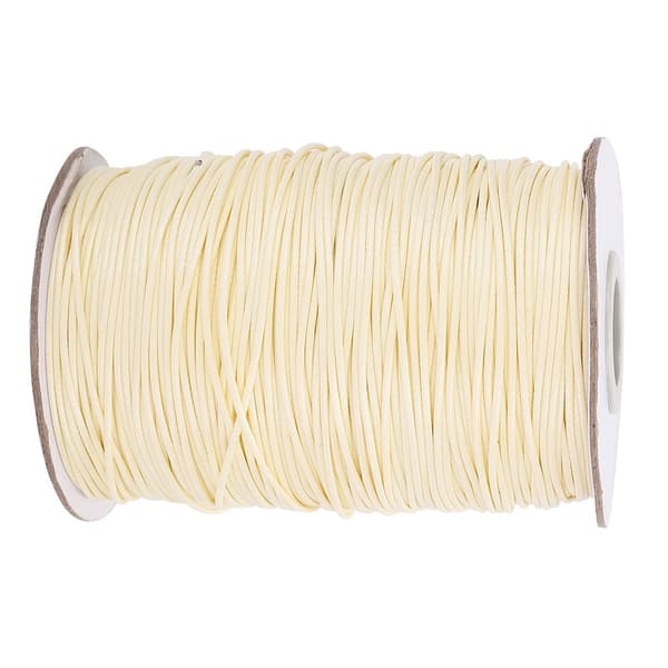 160m Waxed Thread DIY Eco-Friendly Hand-Woven Rope Necklace Cotton Thread 1mm (35 # Beige)