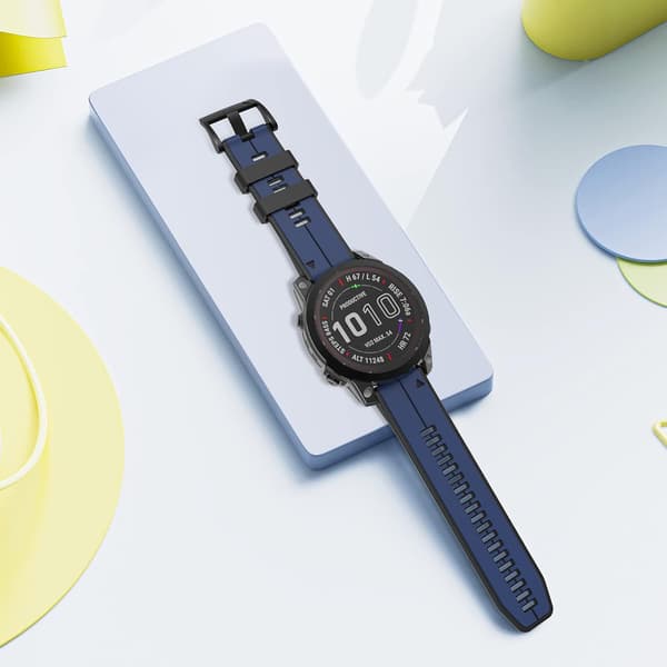 Hihna Garmin Fenix 7/Fenix 6/Fenix 5/EPIX 2 -kelloon, Quick Fit 22mm silikoninen kellon ranneke Approach S60/S62, D2 Delta, Forerunner 935/945 -kelloon