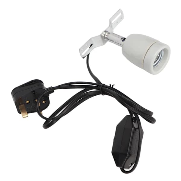 Reptile Ceramic Heat Lamp Holder E27 400W Rotatable Ceramic Heat Lamp Socket with Switch 110-220V UK Plug