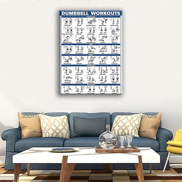 Laminated Workout Board for Dumbbell Training, Free Weights, Bodybuilding Style 7