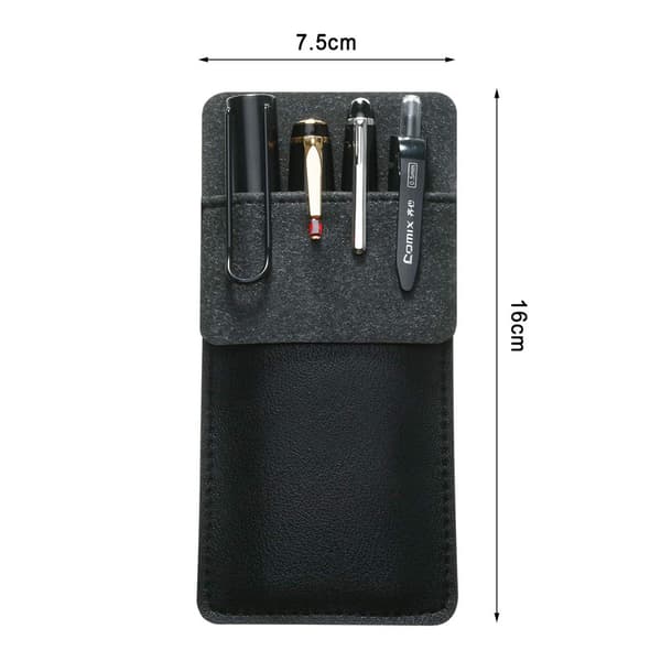 2-pack Leather Case for Protecting Pens, Pencils, Shirts, Lab Coats, Pants - Multi-function Pockets for Pens, Stylus, Pencils