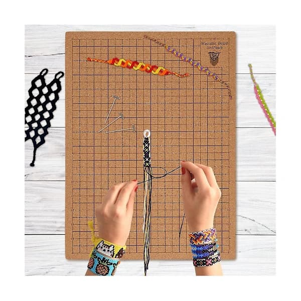 Macrame Board with Pins, 30.5x40.6 cm Portable Double-Sided Macrame Project Board with Grids, Reusable Mac