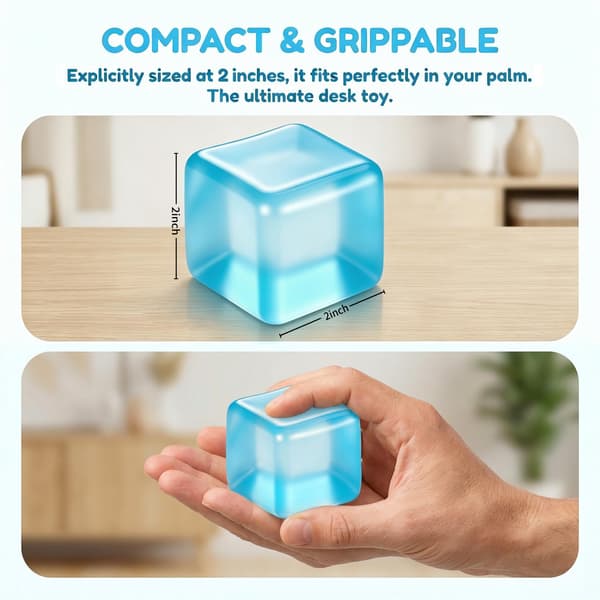 Fidget-legetøj Squishy Stress-terning, Langsomt stigende stressbolde til voksne og børn | Squishies Angstlindrende klemme-sensorisk legetøj Gaver (Blå) Blå Blue