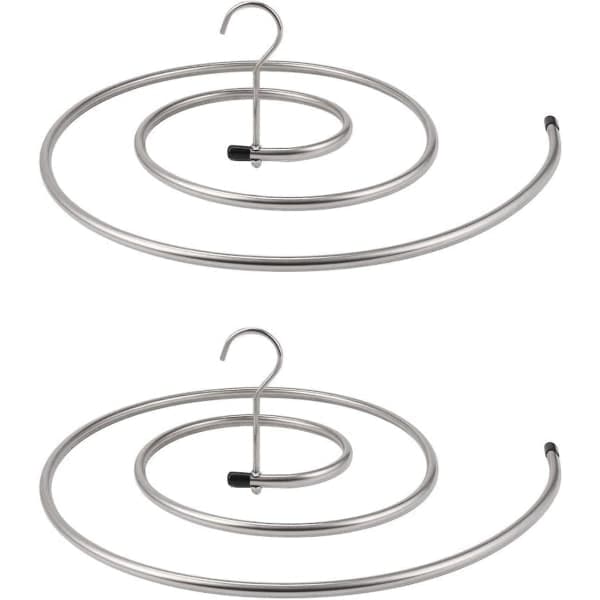 QU/2 stk. tørrestativ til tøj Rustfrit stål vasketøjsstativ Spiralophæng til tæpper, lagner, gardiner (sølv)