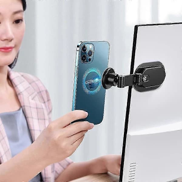 Magnetic Phone Holder, Screen Side Mount Phone Holder, Portable Foldable Laptop Extension Bracket