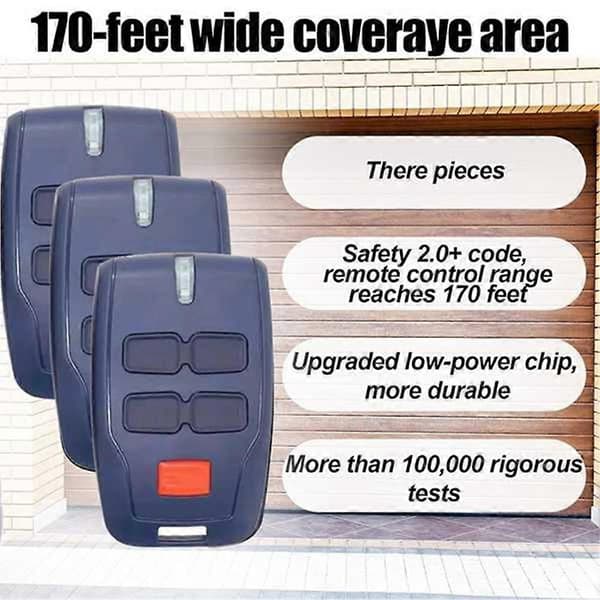 4PCS Garage Door Remote Control 433.92MHz Rolling Code, Compatible with MITTO 2, MITTO 4, B RCB02, RCB04 and KLEIO B RC