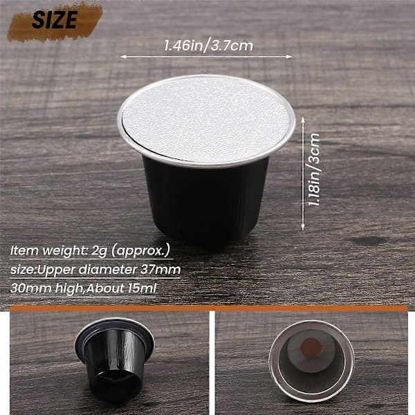 【xj】100 Sett Påfyllbare Kaffekapsler Nespresso Pod for Nescafe Automatisk Kaffemaskin