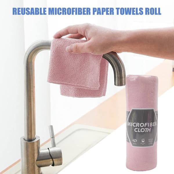 Reusable Microfiber Cloth for Kitchen, Absorbent Rag Roll for Kitchen and Bathroom, Versatile Dishcloth for Household