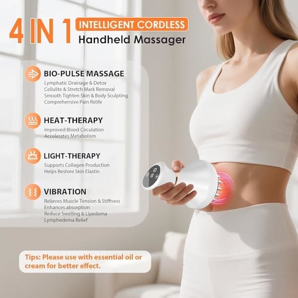 4-in-1 Lymphatic Drainage Massager - Deep Massage for Body and Cellulite