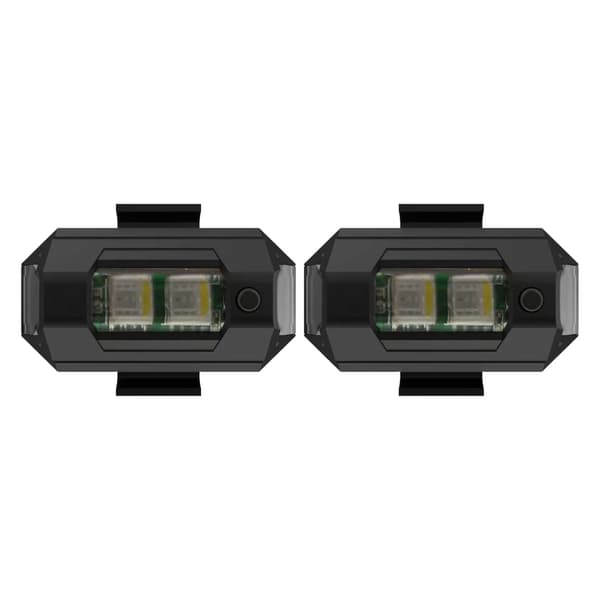 2 stk. Drone Strobelys 7 Tilstande Ultralet Nem Installation Micro USB Drone Navigationslys til Cykel Bil Motorcykel