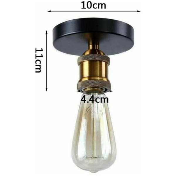Industriell taklampe med E27 metallbeslag, Edison-stil, antikk messing