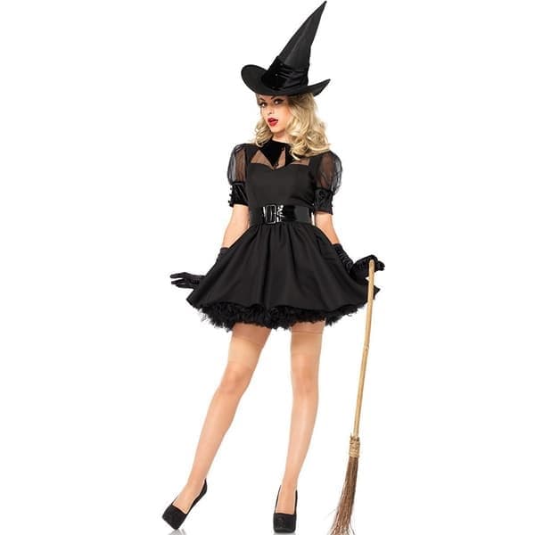 Klassisk fortryllende heksekostume til kvinder til Halloween, størrelse M M