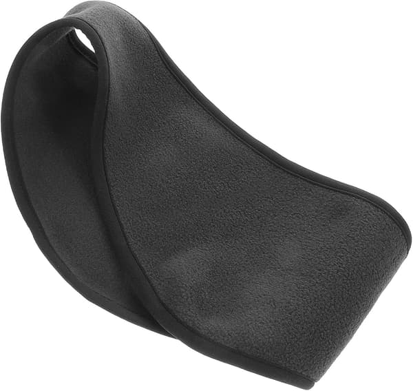 Fleece ørevarmer pannebånd for vinterløping, tykt bredt bånd, polarfleece, menn kvinner, svart