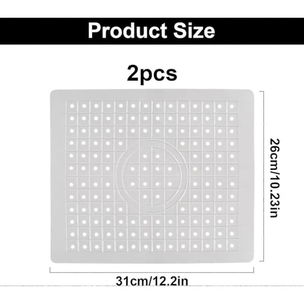 Pakke Gummimatter for Vask 31,5 cm x 26 cm Vaskematte Sprutbeskyttelse Lys Grå