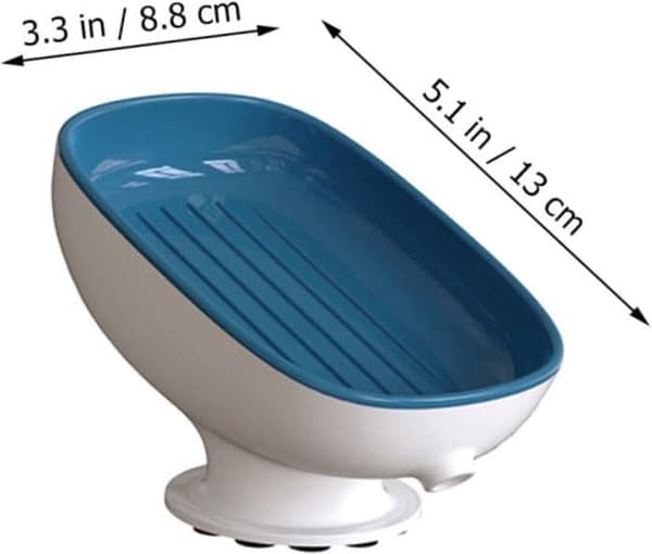 Soap Holder with Suction Cups, 2-Piece Wall Mount, No Drilling, for Bathroom, Kitchen and Laundry Room