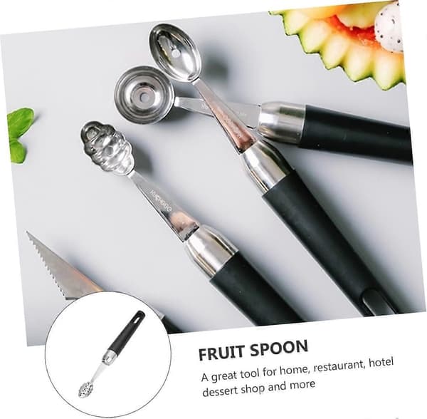 Melon Baller i rustfrit stål med ergonomisk greb til nem udskæring af vandmelon og cantaloupe