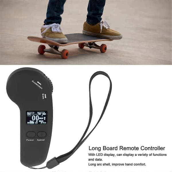 Electric Skateboard Control Wireless LED Display Remote Control with Cruise Control Function Single Double Black Svart