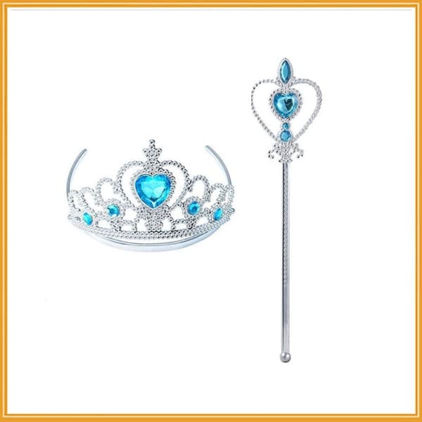Elsa 2-delars set, Prinsesskrona med trollstav - Karneval