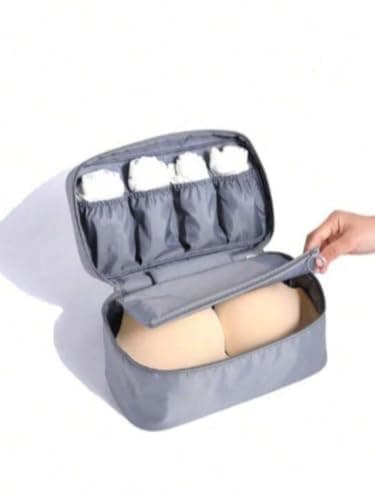 Reseunderkläder BH Organizer Väska, Organizer Väska med Stor Kapacitet för Underkläder/Strumpor/BH, Kläder/Handdukar, (Grå) Grå Grey