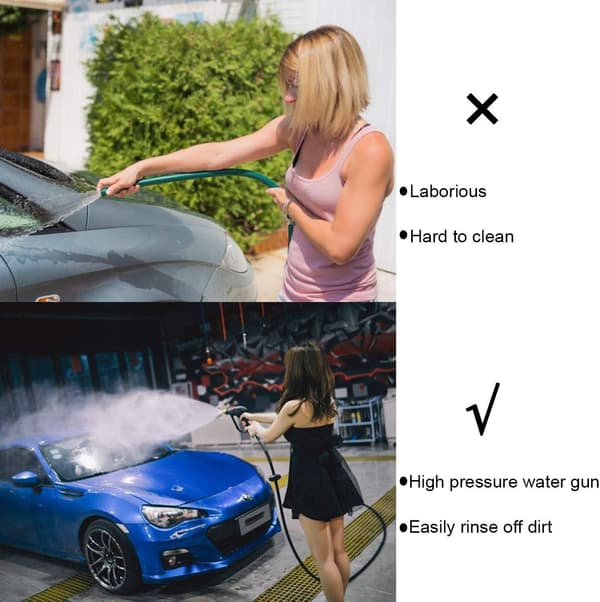 Højtryksrenserpistol til bilvask 3000 PSI Max med lynkobling