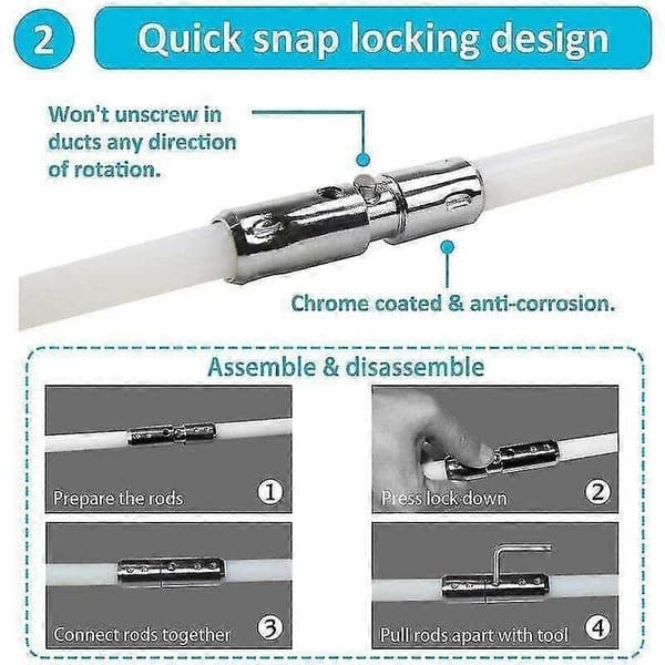 Professional Chimney Sweeping Kit. Adjustable 3.6m x 100mm Nylon Chimney Brush. 9 Flue Rods.