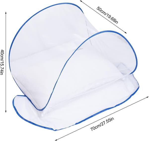 Mosquito Net, Foldable Mini Mosquito Net for Head, Ultralight Pop-Up Mosquito Net for Bedding Camping Travel Patio Blue Blue