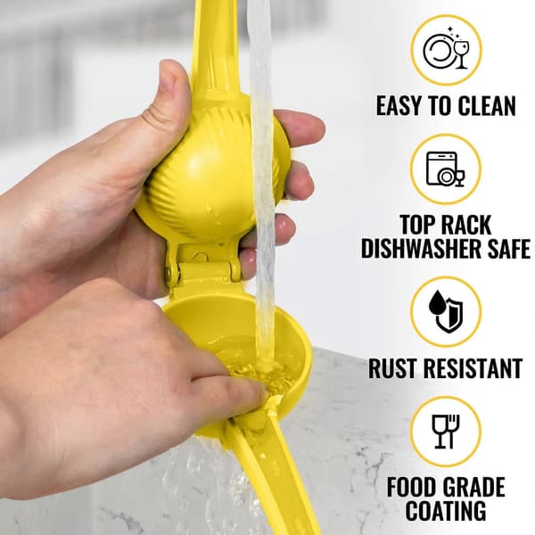 Metal Citrus Juicer - Handheld Lemon Squeezer - Easy-to-Use Citrus Press - Manual Press to Extract Maximum Juice - Gets Every Drop