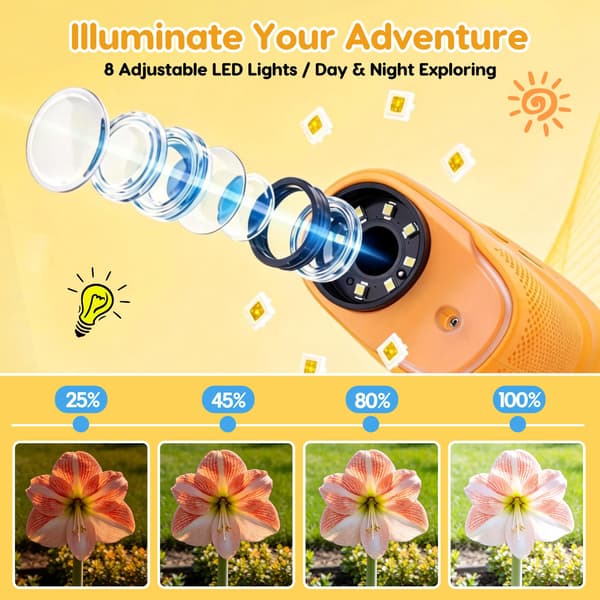 BAIJLE 1000X Digital Microscope for Kids, Handheld STEM Toy for Ages 4-12