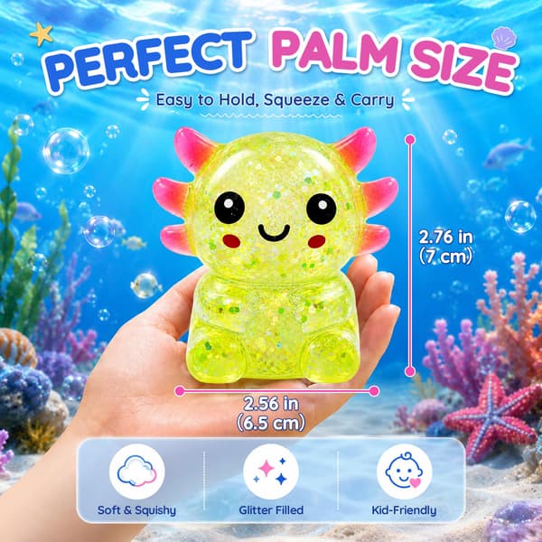 Axolotl Squishy Toy, Soft TPR Slow Rising Squeeze Toy (Yellow) Yellow