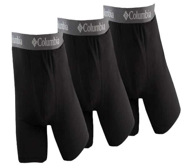 Columbia RCU3001CUBK1L Performance Poly miesten bokserit 3-pakkaus, Musta, Small