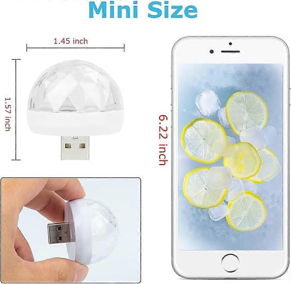 Mini USB discolampa, flerfarget LED-bilatmosfærelys