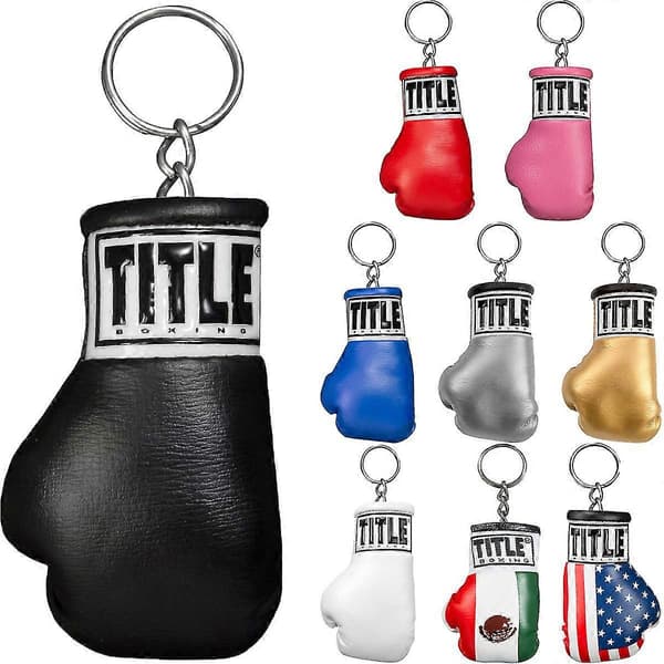 Title Boxing Autentisk Detaljeret Mini Snørehandske Nøglering Sort One Size Black One Size