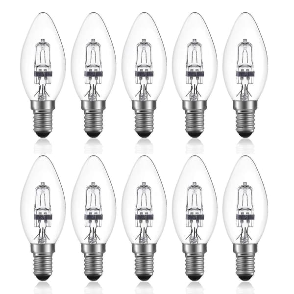 42w E14 C35 Dimbar Halogenlampa Ac 220-240v Varmvit 2700k E14 Transparent Halogenljuskälla (10st)