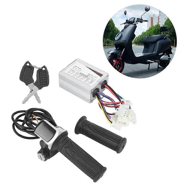 24V 500W Electric Bicycle Throttle Handle Brushed Control Accessories with 9 Lights and Lock - Perfect