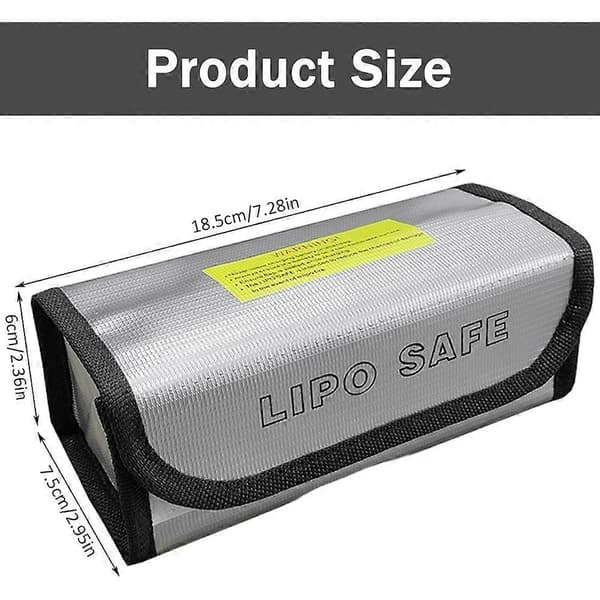 2 st Lipo Batteriväska, Brandsäker Skydd Batteriväska Explosionssäker Funktionell Förvaringsskydd Säker Påse Silvergrå Silver gray