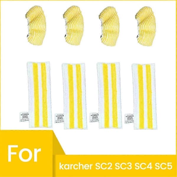 8 stk. dampmoppputer for Karcher SC2 SC3 SC4 SC5 damprenser mikrofiber moppklutsett erstatning P Edition 0868