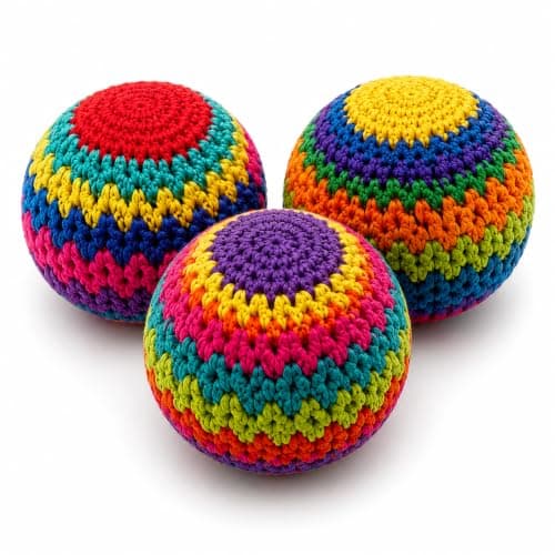 3-pak hæklede fodbolde, tilfældige farver strikkede kickbolde, Hacky Kick Sack-bolde, ca. 40g plastpillefyldt Hacky Style-fodbold Black