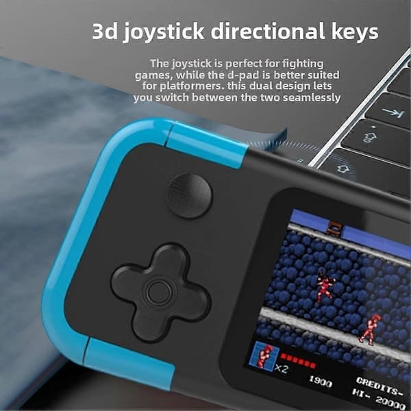 A12 Retro Gaming Console, 3.0-inch Screen, Built-in 666 Classic Games, HiFi Speaker, 3D Joystick, Handheld Game Console B Blue & Red. Blue & red.