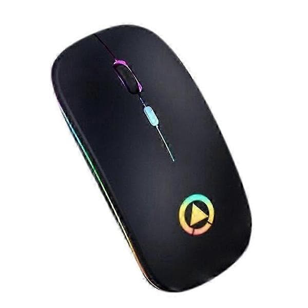 Yindiao genopladelig 2,4 GHz LED-baggrundsbelyst gamingmus (sort)
