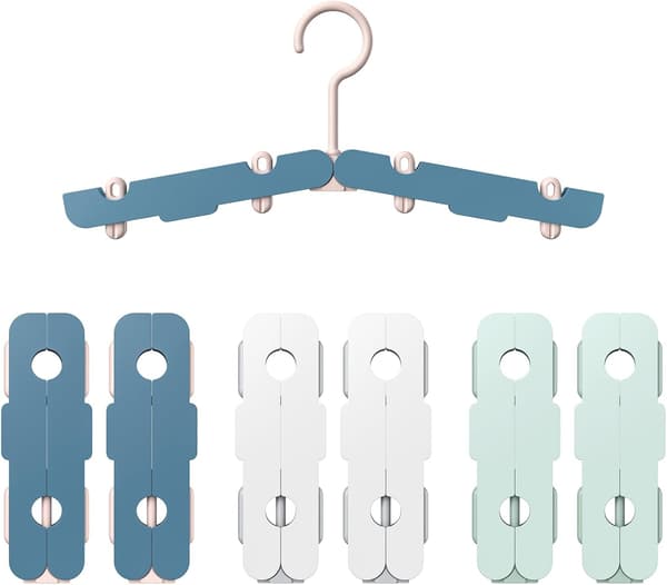 Suitcase Foldable Hangers with Clips, Portable Folding Hangers, Foldable Hangers for Clothes, Foldable Clothes Hangers